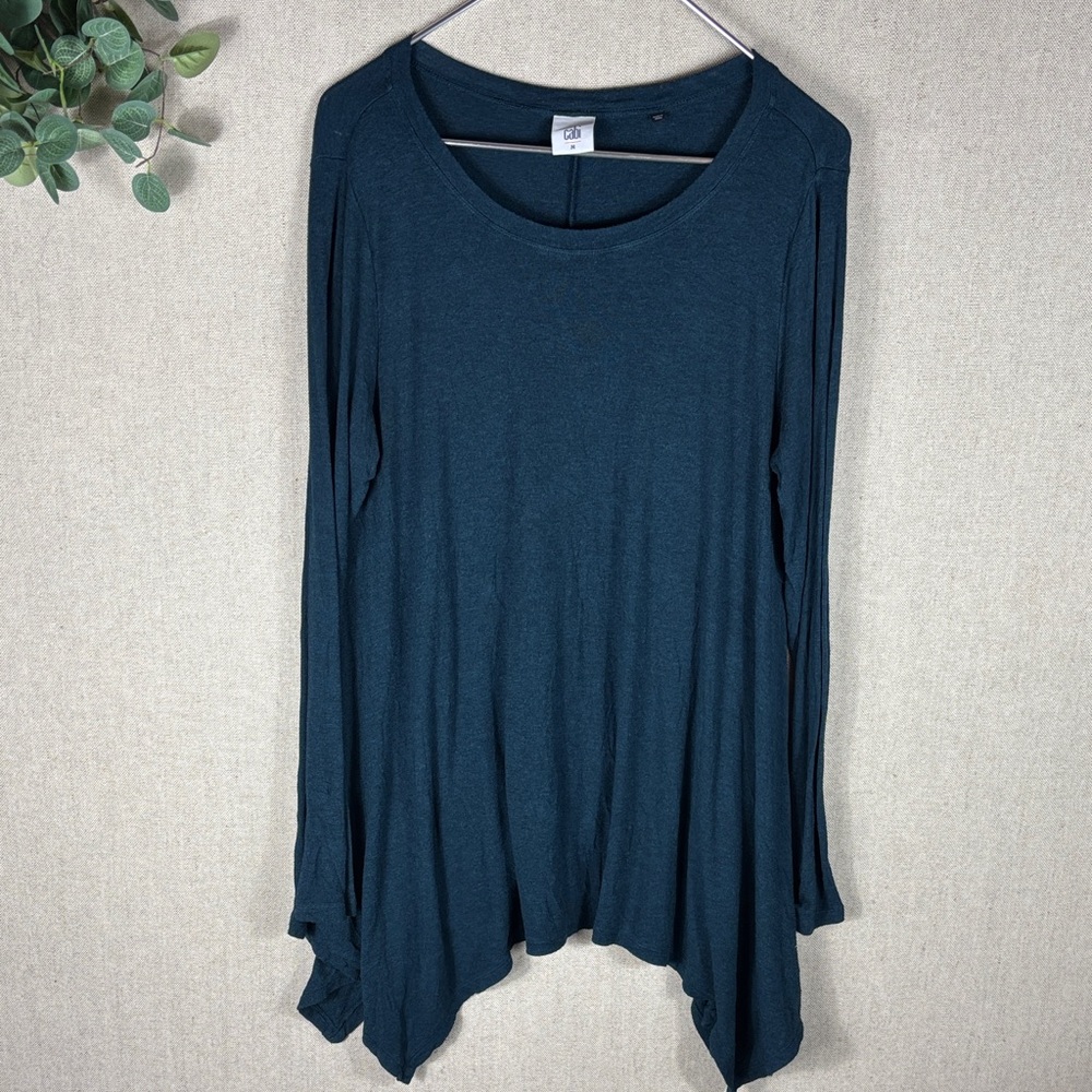 CAbi Navy Long Sleeve Layered Top Medium